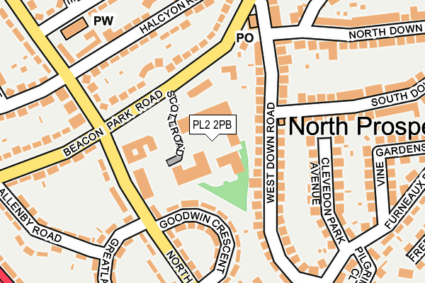 PL2 2PB map - OS OpenMap – Local (Ordnance Survey)