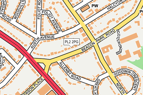 PL2 2PG map - OS OpenMap – Local (Ordnance Survey)