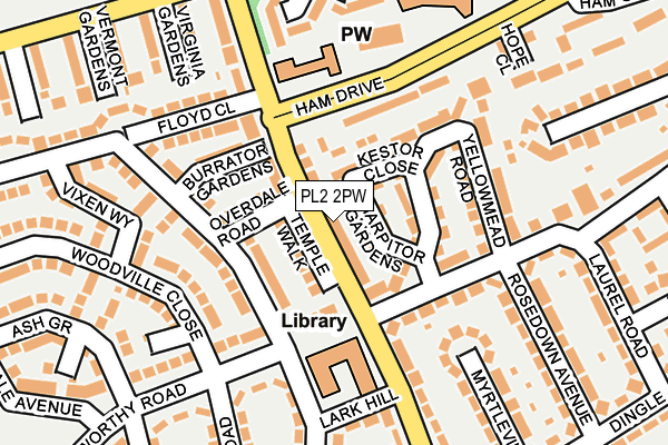 PL2 2PW map - OS OpenMap – Local (Ordnance Survey)