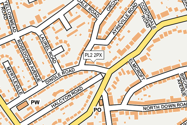 PL2 2PX map - OS OpenMap – Local (Ordnance Survey)