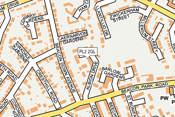 PL2 2QL map - OS OpenMap – Local (Ordnance Survey)