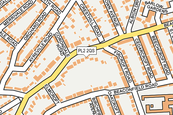 PL2 2QS map - OS OpenMap – Local (Ordnance Survey)