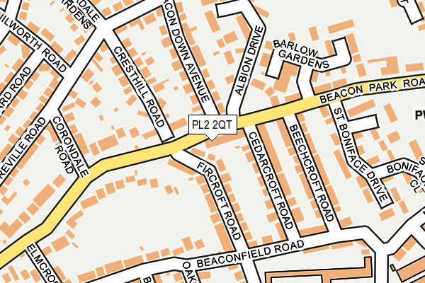 PL2 2QT map - OS OpenMap – Local (Ordnance Survey)