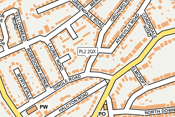 PL2 2QX map - OS OpenMap – Local (Ordnance Survey)