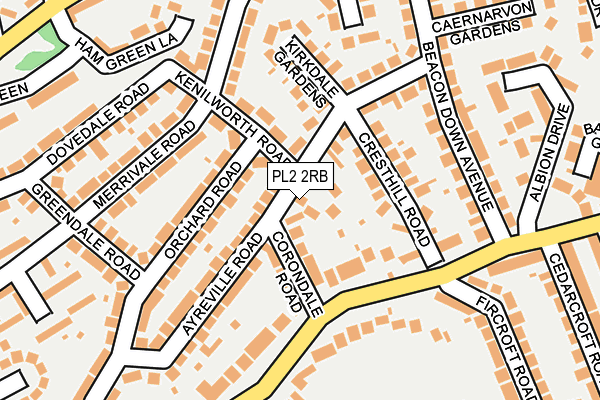 PL2 2RB map - OS OpenMap – Local (Ordnance Survey)