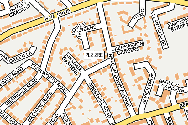 PL2 2RE map - OS OpenMap – Local (Ordnance Survey)