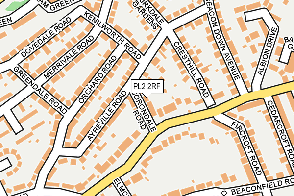 PL2 2RF map - OS OpenMap – Local (Ordnance Survey)