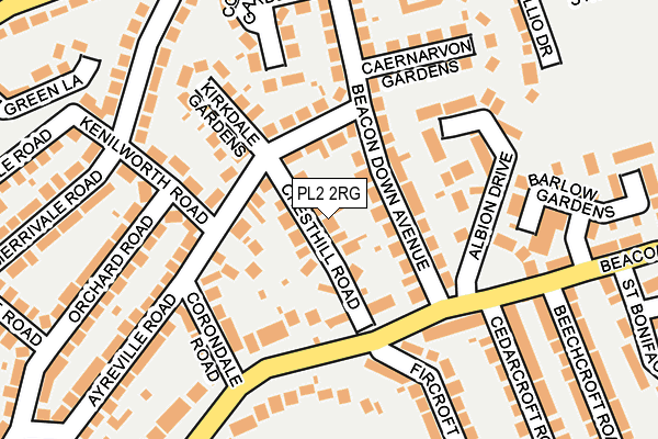 PL2 2RG map - OS OpenMap – Local (Ordnance Survey)