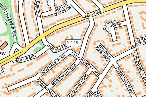 PL2 2RJ map - OS OpenMap – Local (Ordnance Survey)