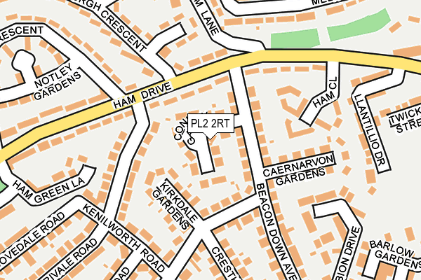 PL2 2RT map - OS OpenMap – Local (Ordnance Survey)