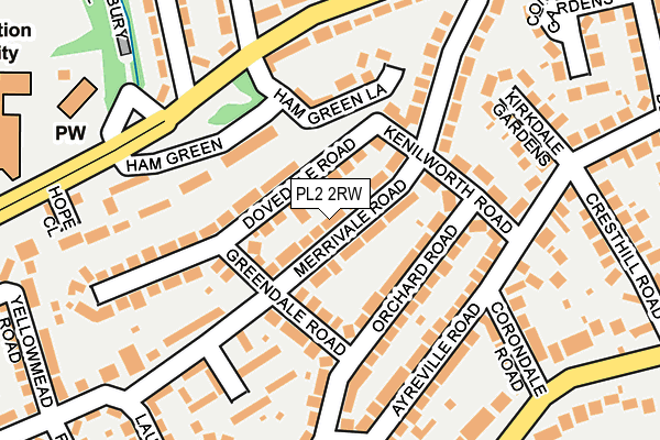 PL2 2RW map - OS OpenMap – Local (Ordnance Survey)