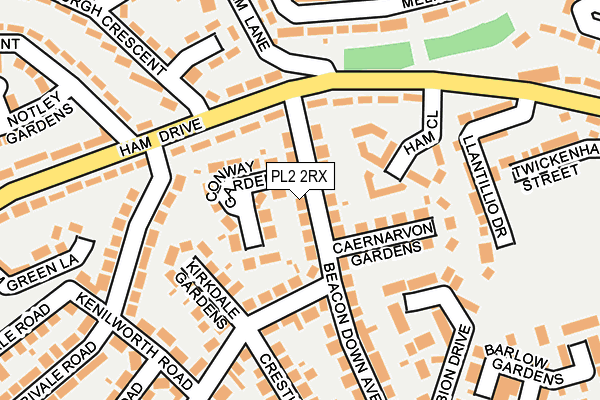 PL2 2RX map - OS OpenMap – Local (Ordnance Survey)