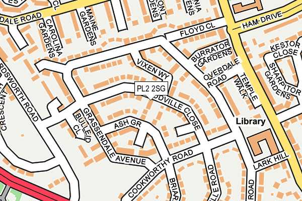 PL2 2SG map - OS OpenMap – Local (Ordnance Survey)