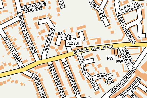 PL2 2SH map - OS OpenMap – Local (Ordnance Survey)