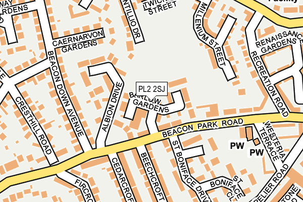 PL2 2SJ map - OS OpenMap – Local (Ordnance Survey)