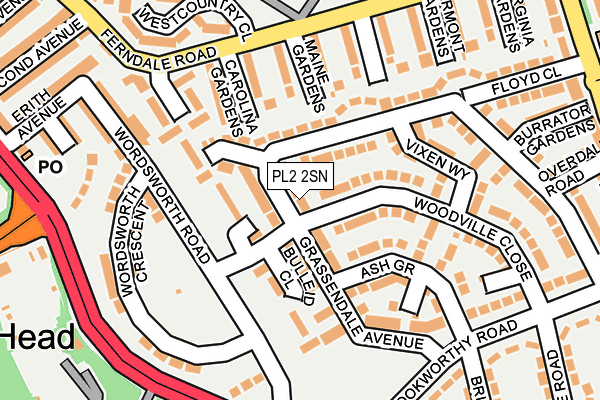 PL2 2SN map - OS OpenMap – Local (Ordnance Survey)