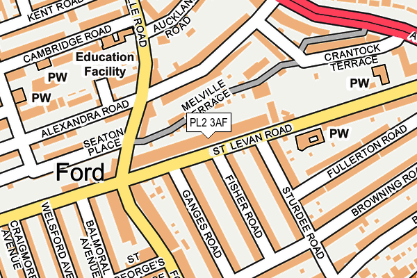 PL2 3AF map - OS OpenMap – Local (Ordnance Survey)