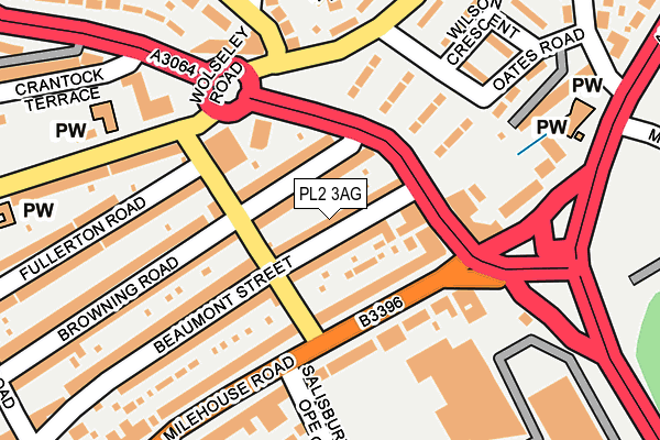 PL2 3AG map - OS OpenMap – Local (Ordnance Survey)