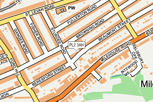 PL2 3AH map - OS OpenMap – Local (Ordnance Survey)