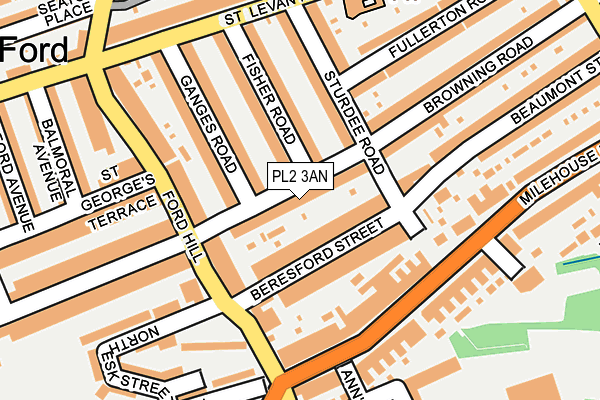 PL2 3AN map - OS OpenMap – Local (Ordnance Survey)