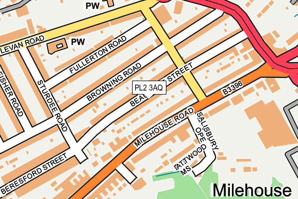 PL2 3AQ map - OS OpenMap – Local (Ordnance Survey)