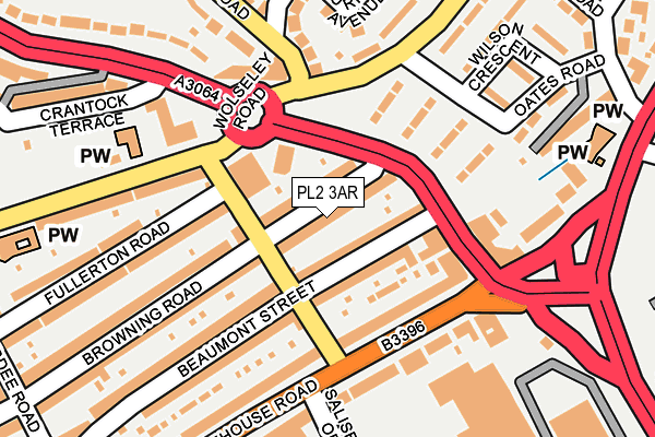 PL2 3AR map - OS OpenMap – Local (Ordnance Survey)