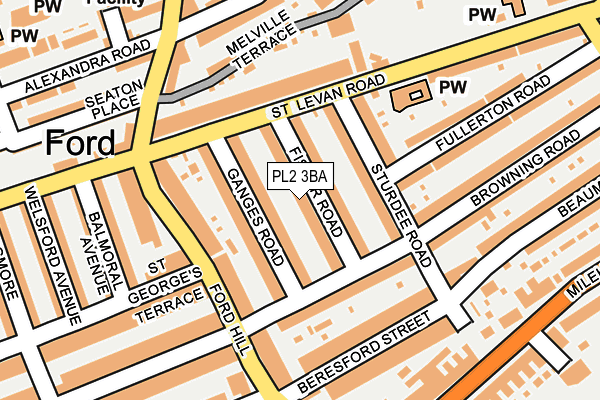 PL2 3BA map - OS OpenMap – Local (Ordnance Survey)