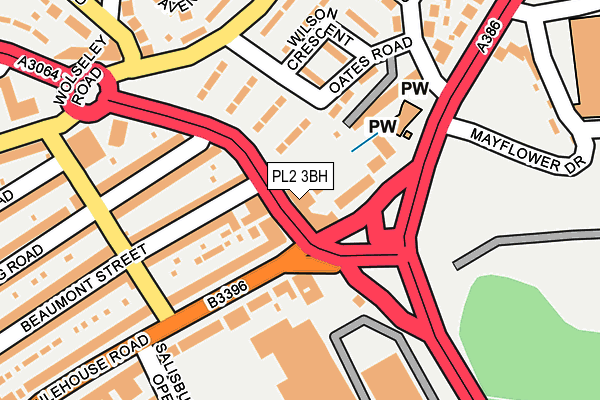 PL2 3BH map - OS OpenMap – Local (Ordnance Survey)