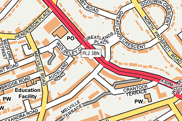 PL2 3BN map - OS OpenMap – Local (Ordnance Survey)