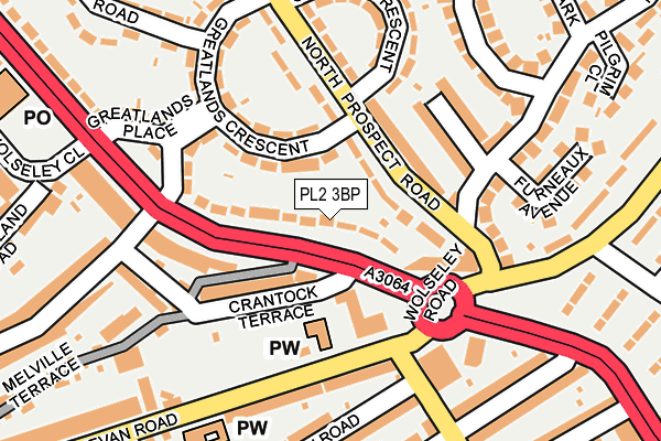 PL2 3BP map - OS OpenMap – Local (Ordnance Survey)