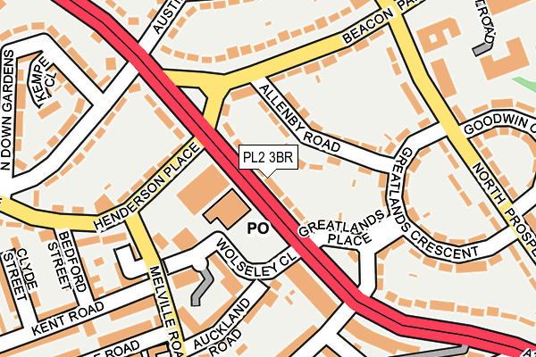PL2 3BR map - OS OpenMap – Local (Ordnance Survey)