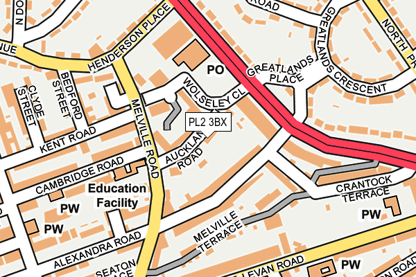 PL2 3BX map - OS OpenMap – Local (Ordnance Survey)