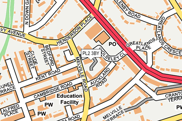 PL2 3BY map - OS OpenMap – Local (Ordnance Survey)