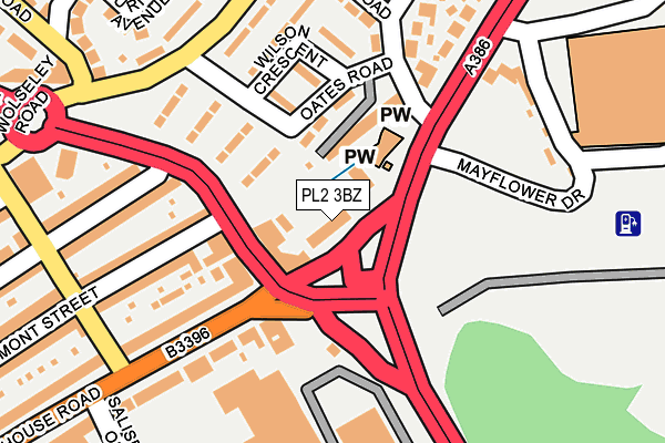 PL2 3BZ map - OS OpenMap – Local (Ordnance Survey)