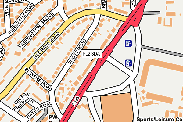 PL2 3DA map - OS OpenMap – Local (Ordnance Survey)