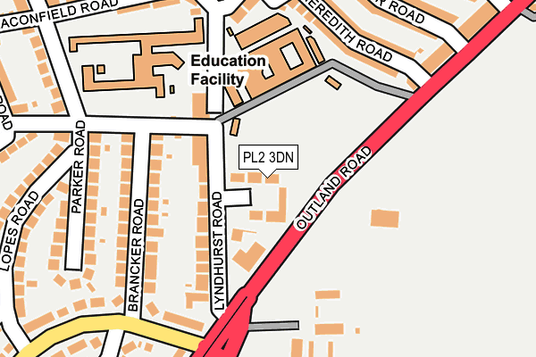 PL2 3DN map - OS OpenMap – Local (Ordnance Survey)