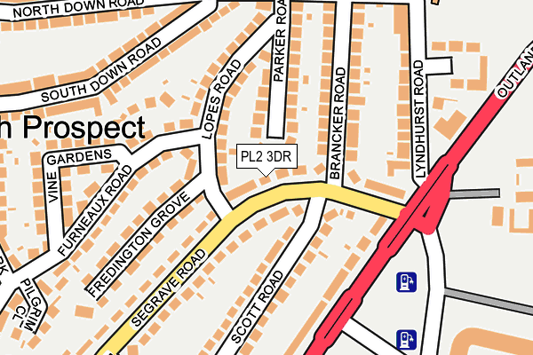 PL2 3DR map - OS OpenMap – Local (Ordnance Survey)