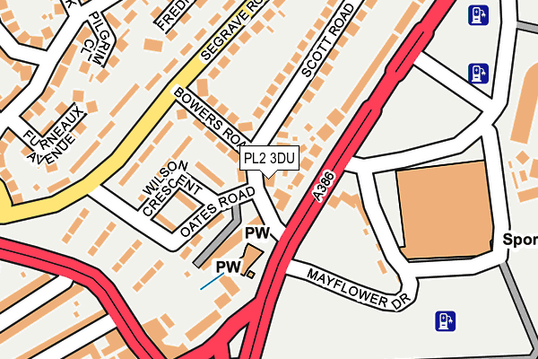 PL2 3DU map - OS OpenMap – Local (Ordnance Survey)