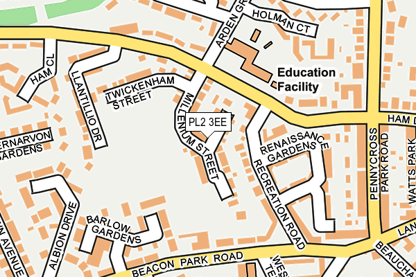 PL2 3EE map - OS OpenMap – Local (Ordnance Survey)