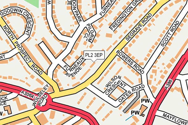 PL2 3EP map - OS OpenMap – Local (Ordnance Survey)