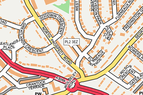 PL2 3EZ map - OS OpenMap – Local (Ordnance Survey)