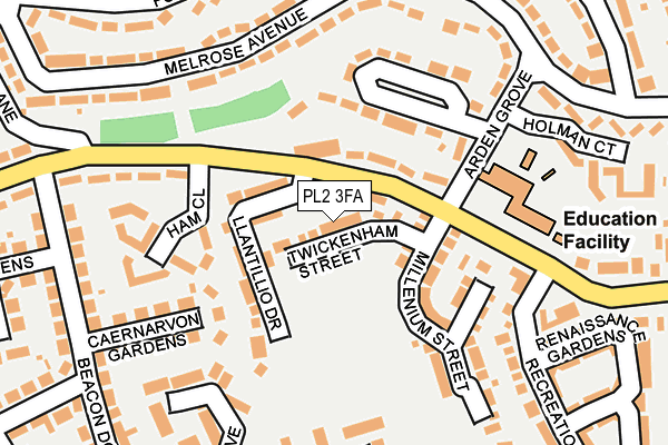 PL2 3FA map - OS OpenMap – Local (Ordnance Survey)