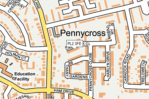 PL2 3FE map - OS OpenMap – Local (Ordnance Survey)