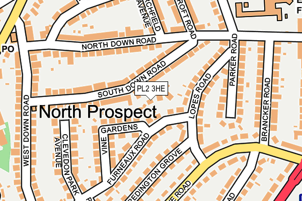 PL2 3HE map - OS OpenMap – Local (Ordnance Survey)