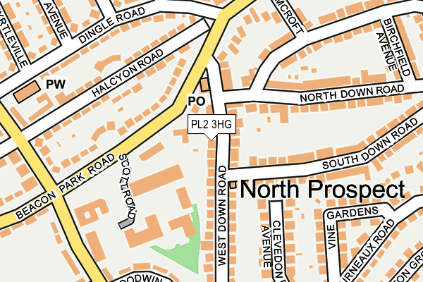 PL2 3HG map - OS OpenMap – Local (Ordnance Survey)