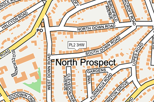 PL2 3HW map - OS OpenMap – Local (Ordnance Survey)