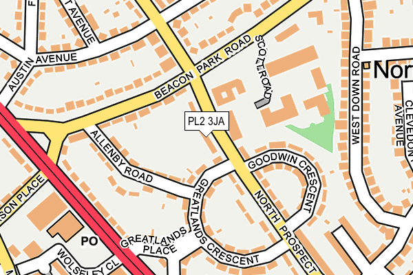 PL2 3JA map - OS OpenMap – Local (Ordnance Survey)