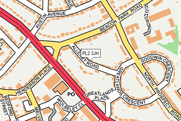 PL2 3JH map - OS OpenMap – Local (Ordnance Survey)