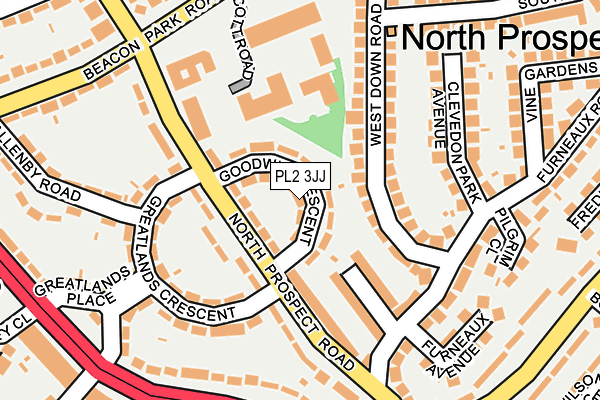 PL2 3JJ map - OS OpenMap – Local (Ordnance Survey)