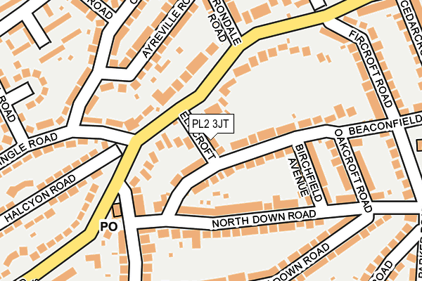PL2 3JT map - OS OpenMap – Local (Ordnance Survey)
